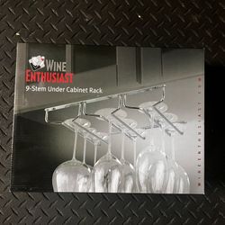 New Wine Enthusiast Under Cabinet Wine Glasses Rack 