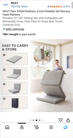 4 Inch Twin Foldable Gel Memory Foam Mattress