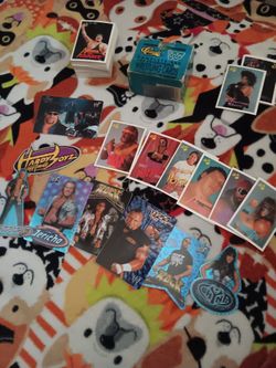 Old School WWF Wrestling Cards And Stickers And WWE Wreckless  Intent Cd Ans Some Monday Night Raw Cards
