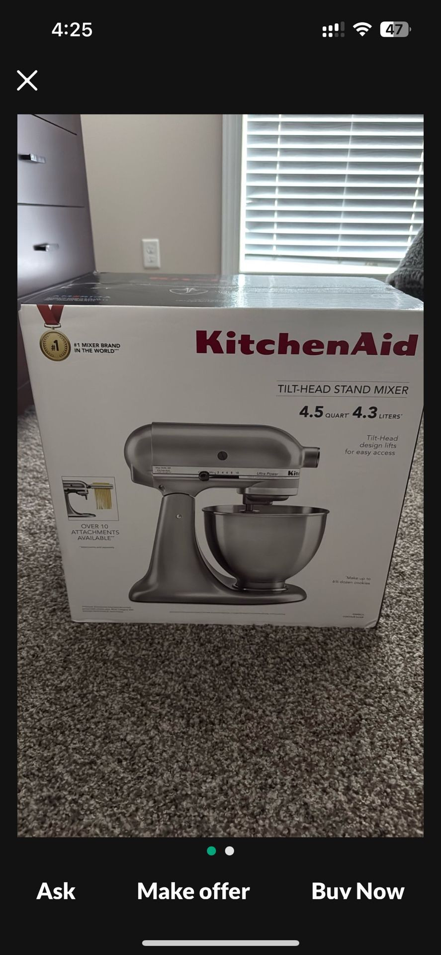 KitchenAid Deluxe 4.5 Quart Tilt Head Stand Mixer