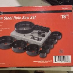 New 18 Piece Steel Hole Saw Set