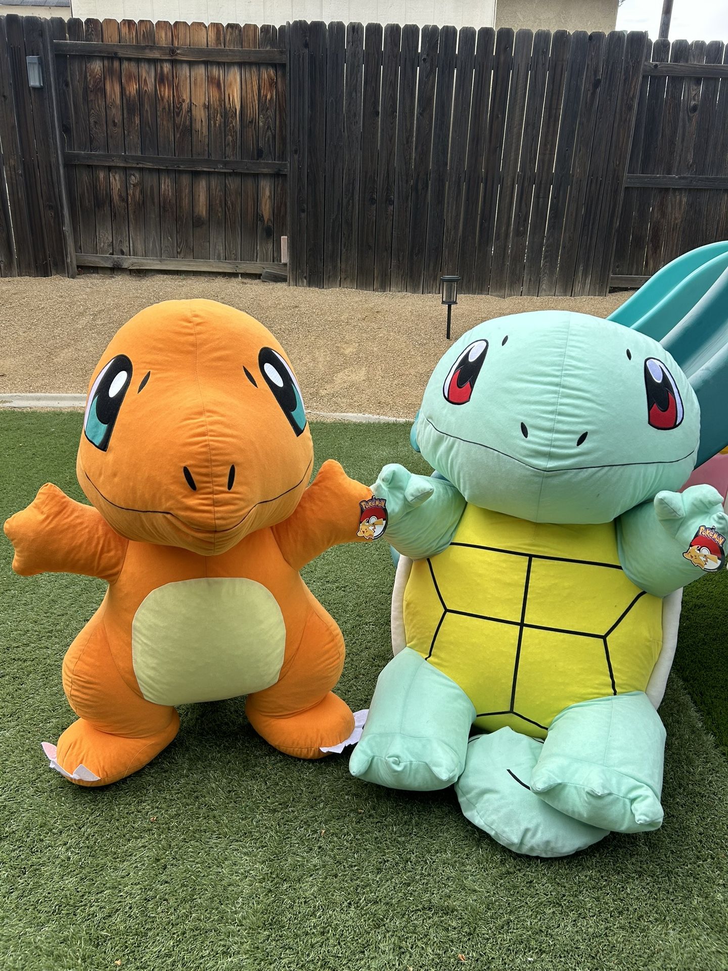 Giant Stuffed Pokémon Charmander & Squirtle