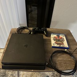 PS4 Slim 1tb + Cables, Controller, Game