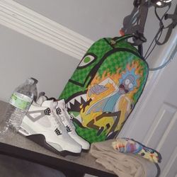 Jordan 4s And Spray Ground Bag Brand New 