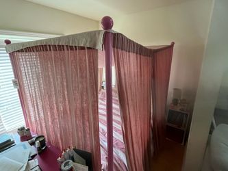 FREE pink queen canopy bed frame
