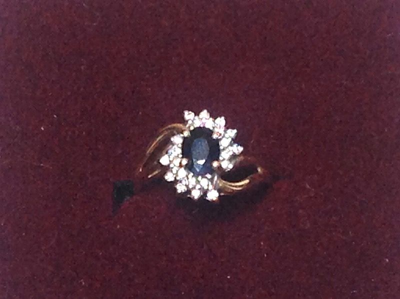 14k Sapphire Diamond Ring