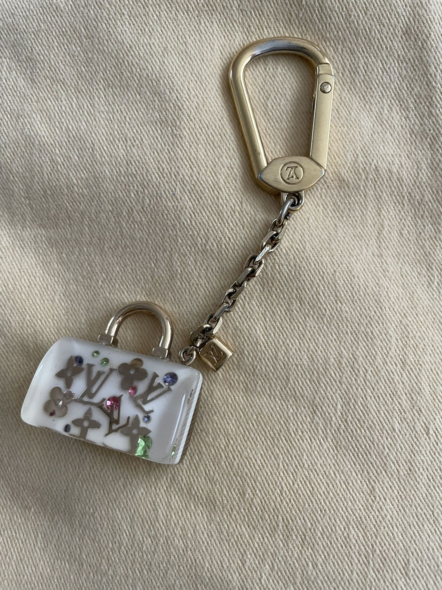 LOUIS VUITTON Porte Cles Speedy inclusion White Bag Charm Key Ring Keychain  for Sale in New Milford, NJ - OfferUp