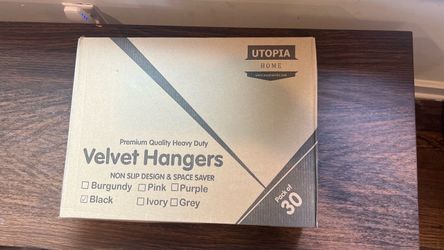 Black Velvet Hangers Pack of 30