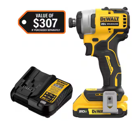 Lithium-Ion Brushless Cordless Compact 1/4 in. Impact Driver Kit with 2.0Ah Battery and Charger