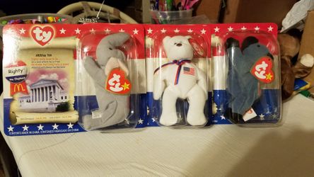 McDonalds ty american trio right left libearty patriotic set