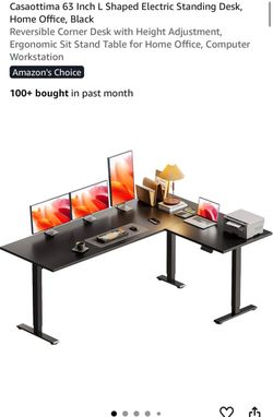 Reversible Corner Desk with Height Adjustment, Ergonomic Sit Stand Table for Home Office, Computer W