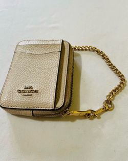 Coach Zip Chain Wallet Ivory