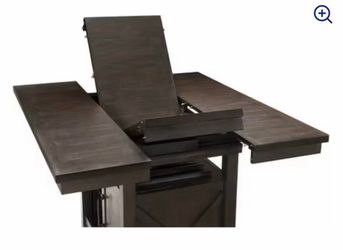 Oxton Counter Height Table with Storage Base In Brown Cherry