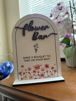 Flower Bar Sign - Bridal Shower Or Baby Shower Event Decor