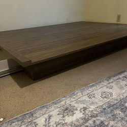 Wooden  Full/Queen Platform Bed With Large Drawer 