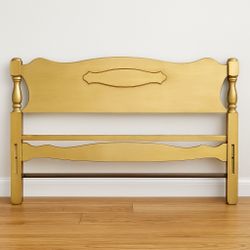 Vintage Full-Size Gold Headboard – 1950s Mid-Century Charm