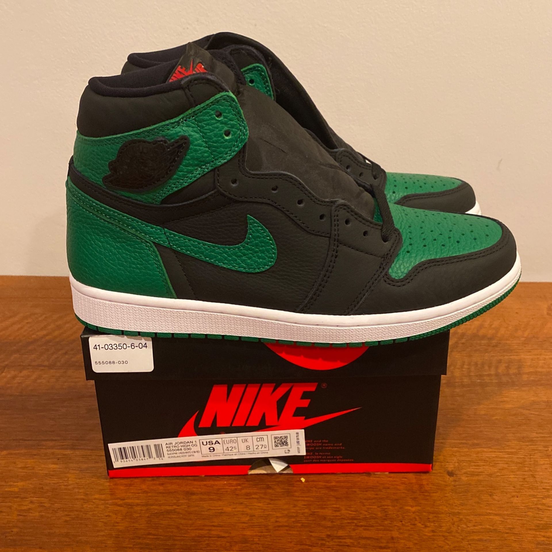 DS Nike Air Jordan Retro 1 High Pine Green Black 2.0 2020 Mens Sz 9 DS / Brand New