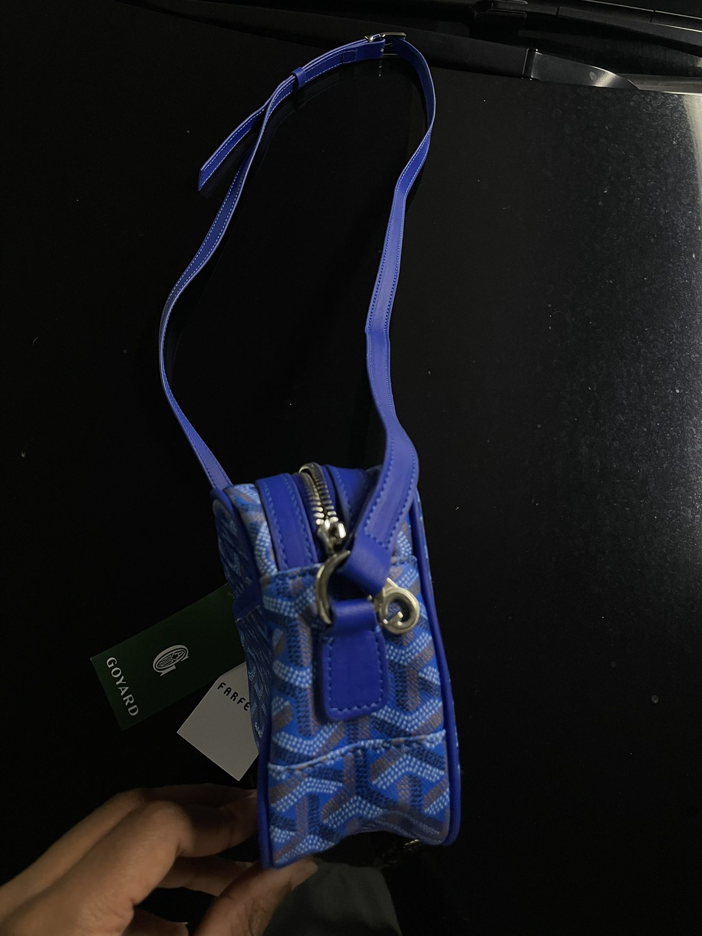 Goyard Goyardine Navy Cap Vert PM Bag Silver Hardware – Madison