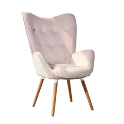 Open Box Homy Casa KAS VELVET BLUSH Leisure Chair "26.77" x 28.74" x 41.73" Accent Chair for Living Room, Bedroom, or Office