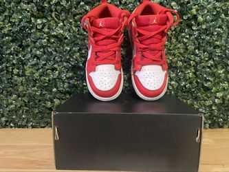 Jordan 1 Mid SE TD Barcelona Sweater Chile Red Size 10C - Used With Box