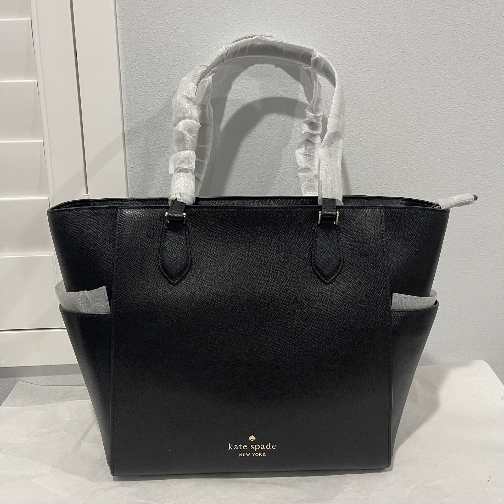 Kate Spade Madison Laptop Tote black leather shoulder bag carryall *** NEW***