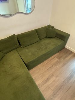 Modern green sectional couch