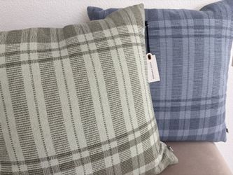 Set Of 2 18”x18” Tonal Plaid square Throw Pillows 