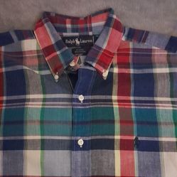 Polo Ralph Lauren Short Sleeve Button Down Men's Dress Shirt Size:L
