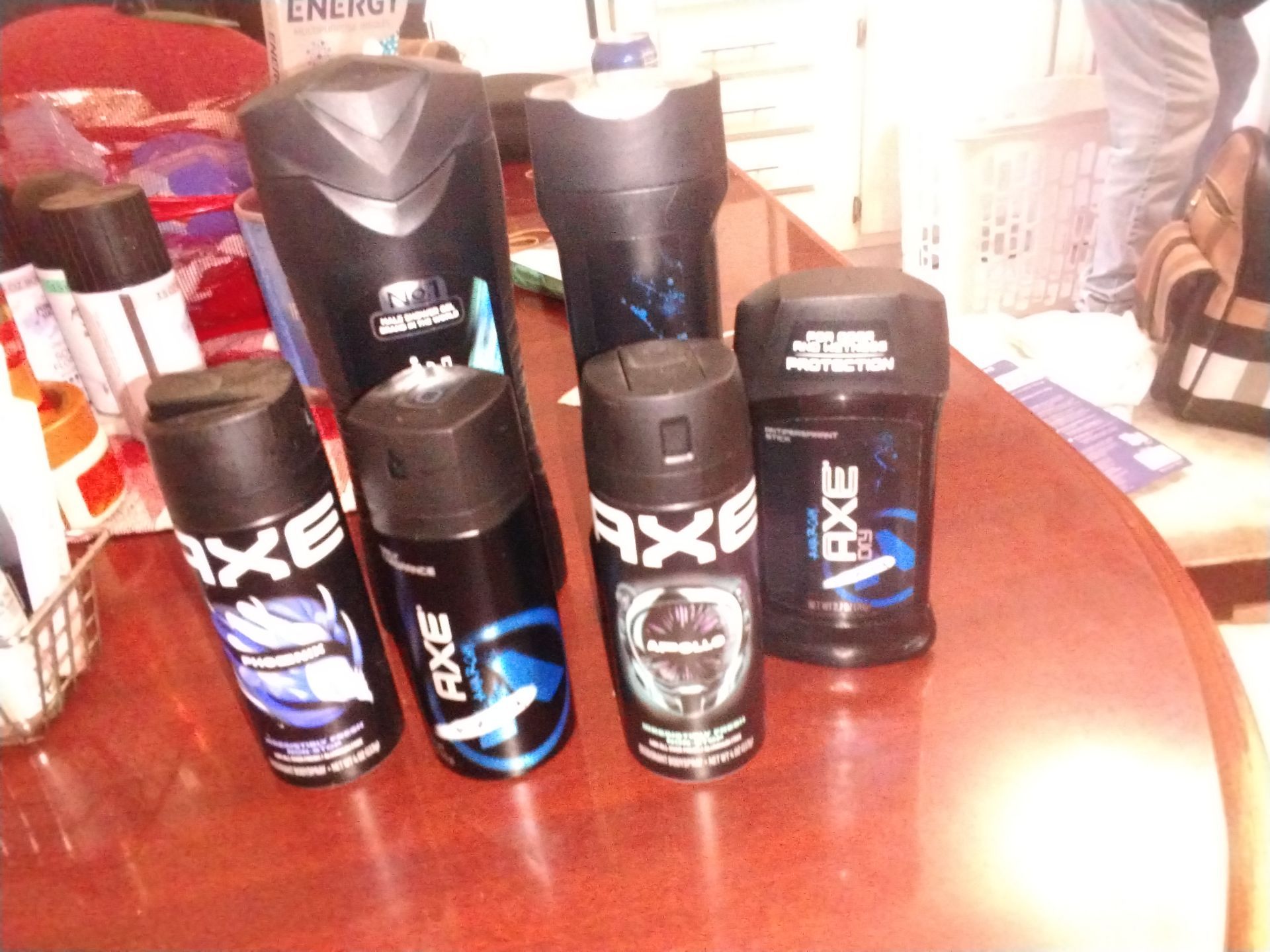 Variety of axe sprays and soaps