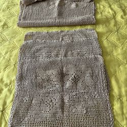 Vintage (4) handmade crochet coffee table cover