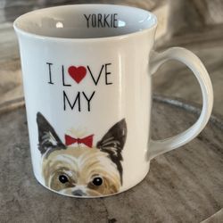 Fringe Studio “I Love My Yorkie “ Dog  Coffee~Tea Mug 