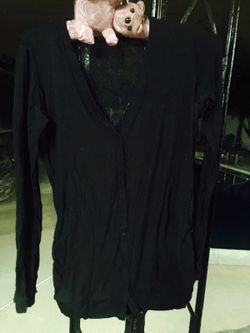 Black lace cotton blouse
