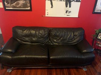 Faux leather sofa