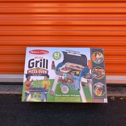 Melissa & Doug Wooden Deluxe Barbecue Grill Smoker Pizza Oven Food Toy WOW 2024