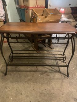 Table With Wine Rack Under
