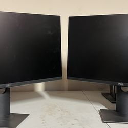 Two Dell 24-inch monitors (P2419H)