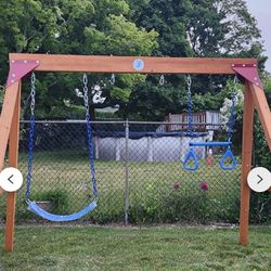 DIY Wooden Swing Set: Backyard Playground with Belt Swings