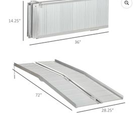 Foldable 72" Long Aluminum Mobility Ramp, 600 lb Limit