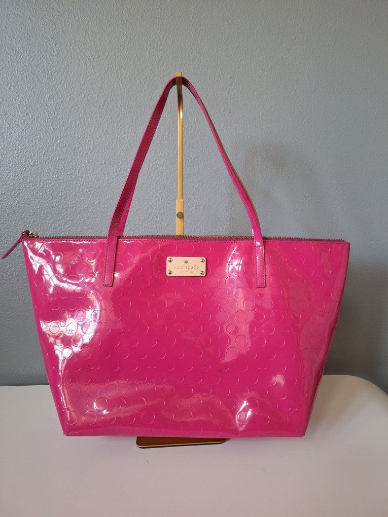 Kate Spade Sophia Yaletown Pink Patent PVC Tote 