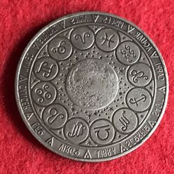 Large Zodiac Art Coin. First $20 Offer Automatically Accepted. Shipped Same Day 