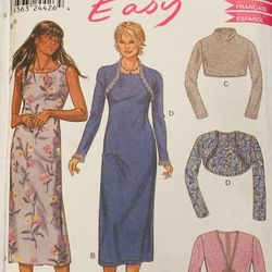 Vintage Nice Long Dress Jacket set  New Look 6038 Sizes 6-16 Uncut New