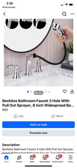 NEW 3 Hole Chrome Faucet 