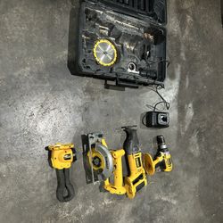 Dewalt 18v Toolkit -Drill, Saws, Light 2x Chargers, 4x Batteries 