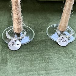 Bride & Groom Farmhouse Wine Glasses