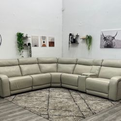 Leather Sectional Recliner Couch - Free Delivery 