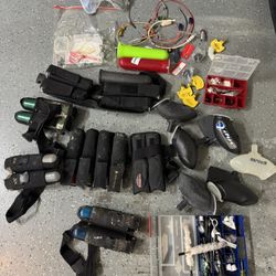 Tub Of Used Paint Equipment 