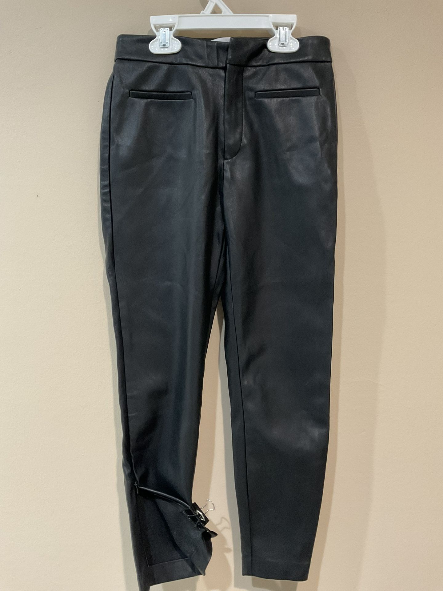 ZARA Girl’s Soft Faux Thin Fleece Lined Zipped Bottom Slits Pants, Size 9