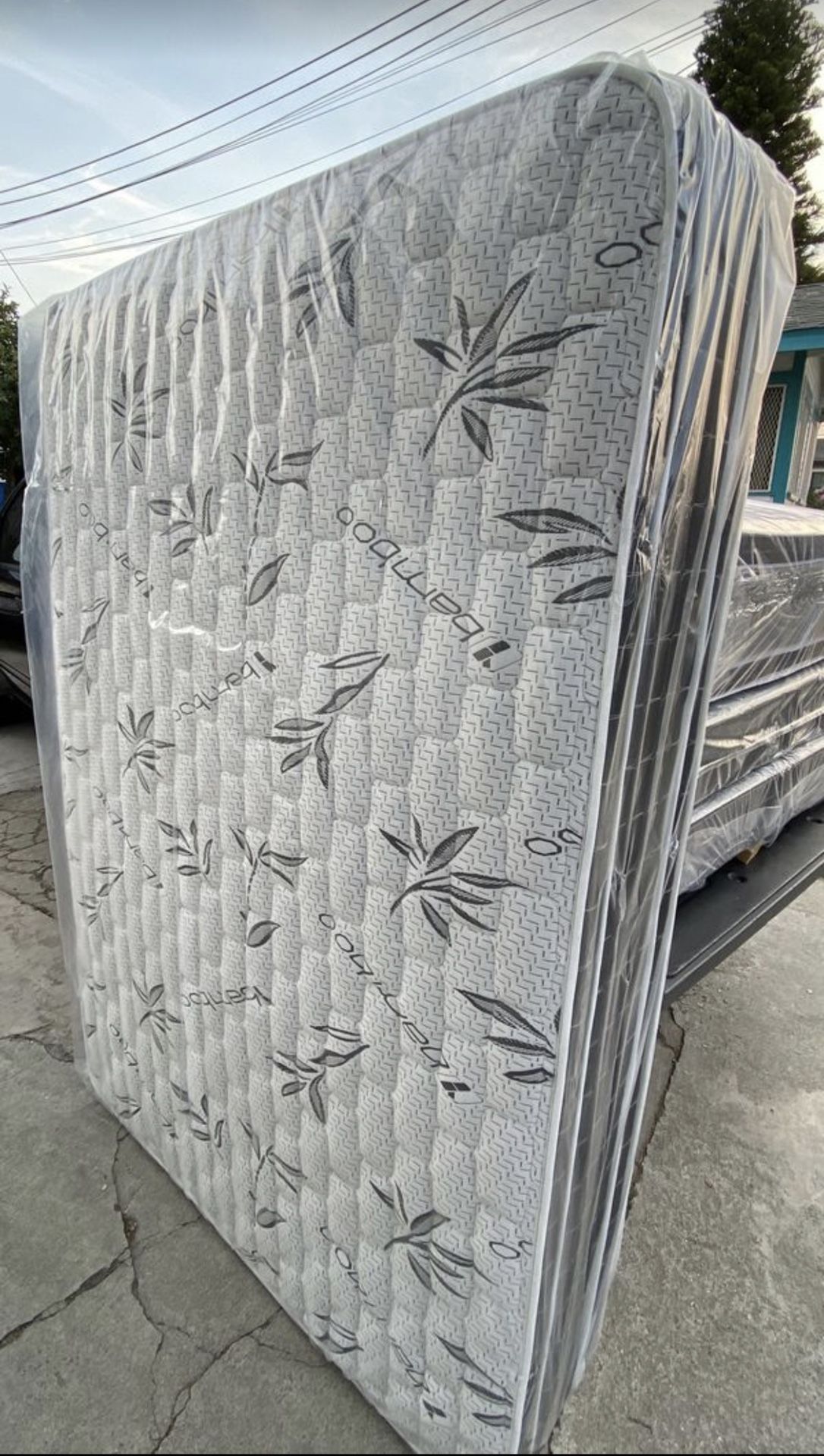 New Bamboo Double Pillow Top Mattress And Box Spring. Any Size: Twin, Full, Queen, King. Please Message Me For Prices, We Can Deliver