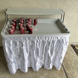Party foldable ice chest table
