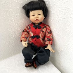 Edwin M. Knowles "Chen" A Little Boy of China Porcelain Doll 12”